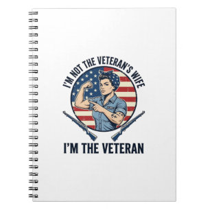Women Veteran Patriotic Vintage Engraving Shirt De Notebook
