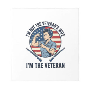 Women Veteran Patriotic Vintage Engraving Shirt De Notepad