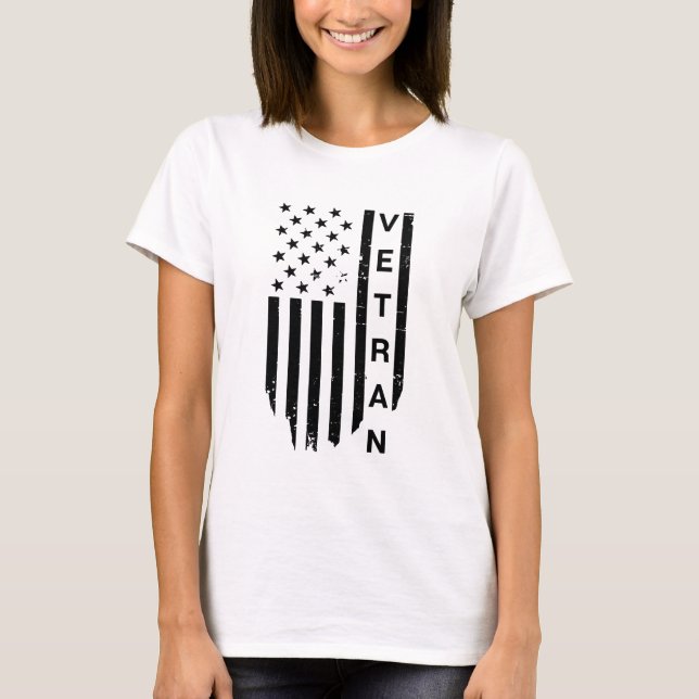 Women Veteran Vertical T-shirt (Front)