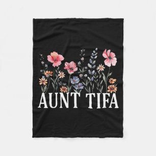 Women Vintage Floral I Am Aunt Tifa  Fleece Blanket