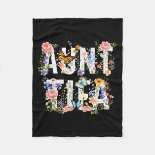 Women Vintage Floral I Am Aunt Tifa  Fleece Blanket