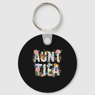 Women Vintage Floral I Am Aunt Tifa Key Ring