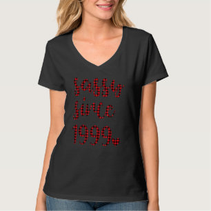 Women Vintage Sassy Since 1999 Buffalo Plaid Birth T-Shirt