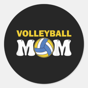 Women Volleyball Mum Shirt Game Day Funny Player Classic Round Sticker