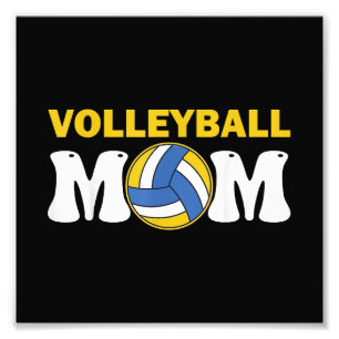 Women Volleyball Mum Shirt Game Day Funny Player Photo Print