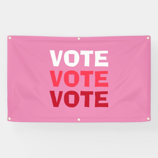 Women Vote Pink Political Election Campaign Banner (Horizontal)