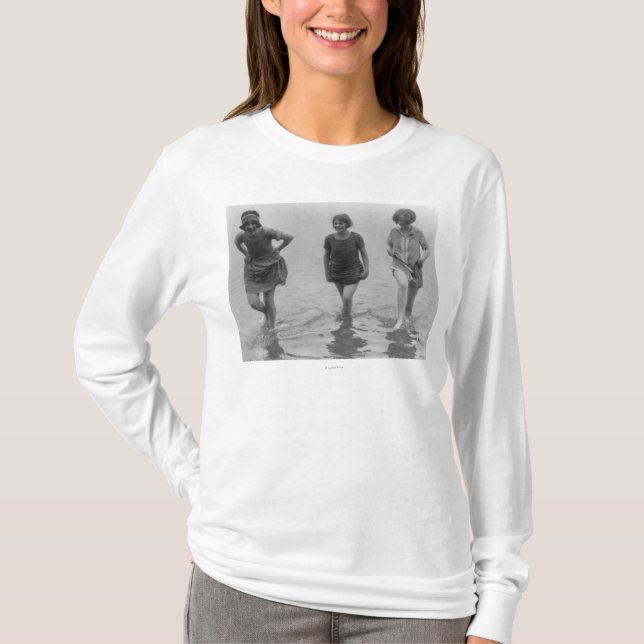 Women Wading at Arlington Beach Photograph T-Shirt (Front)