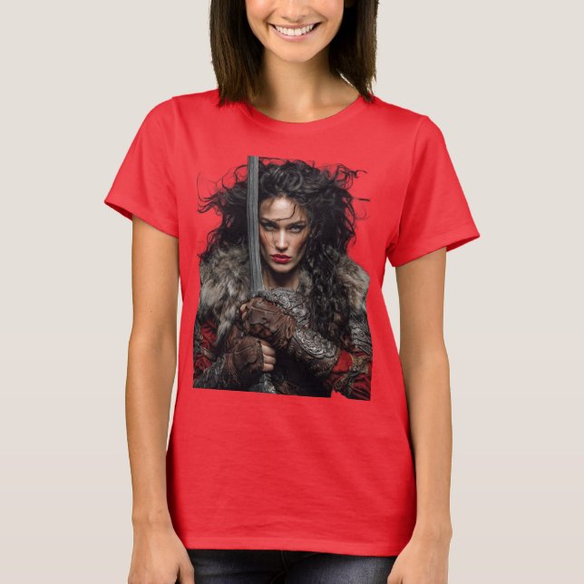 women warrior vikinga  T-Shirt (Front)