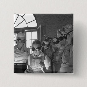 Women Welders in WWII, 1940s 15 Cm Square Badge