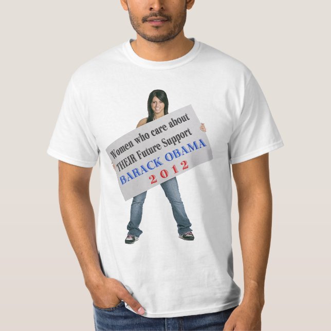 Women who Care...support Barack Obama T-Shirt (Front)