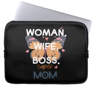 Women, wife, boss, super mum laptop sleeve