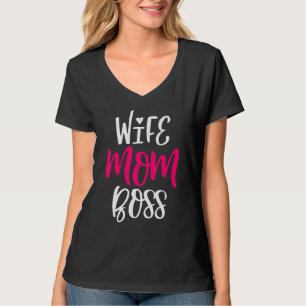 Women Wife Mum Boss Graphic Cute Mother's Day T-Shirt