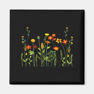 Women Wildflower Summer Floral Graphic Tee Flower Magnet