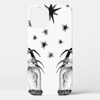 Women witch background with stars, witch hands wit
