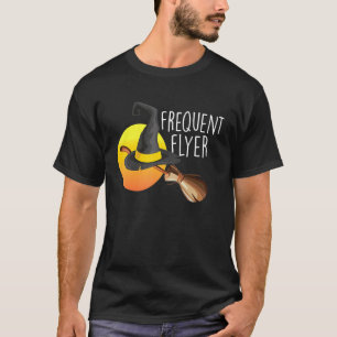 Women Witches Halloween Frequent Flyer Witch Hat T-Shirt