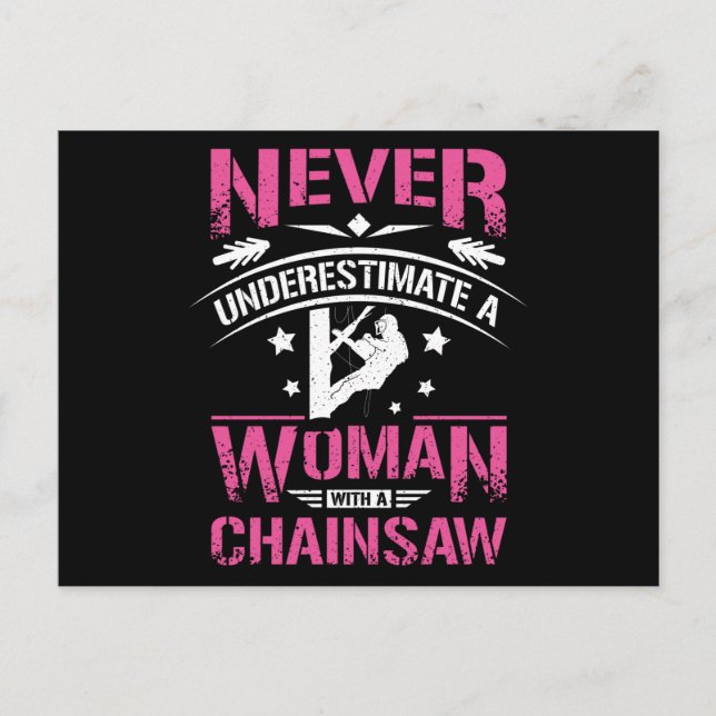 Women With A Chainsaw Postcard (Front)