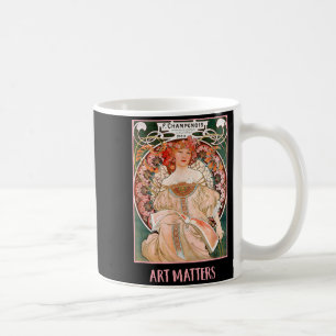 Women with Flowers Paris Mucha Art Nouveau Art Coffee Mug