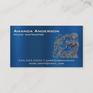 Women with Headphones   Music Sound Business Card