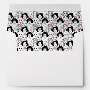 Women With Lipstick Pattern Envelope
