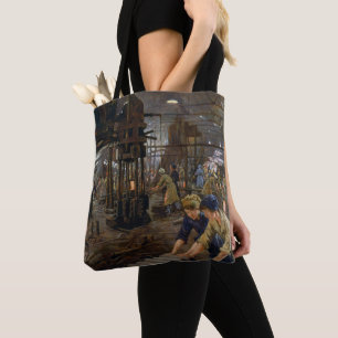 Women Working at a Munitions a Factory WW1 1918 Tote Bag