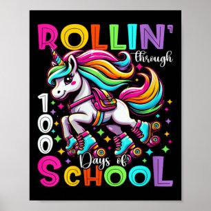 Womens 100 Days Of School Girls Teacher 100th Day  Poster