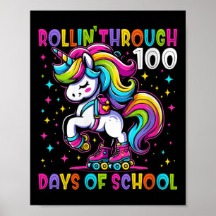 Womens 100 Days Of School Girls Teacher 100th Day  Poster