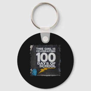Womens 100th Day Funny Outfit For Girls 100 Days O Key Ring