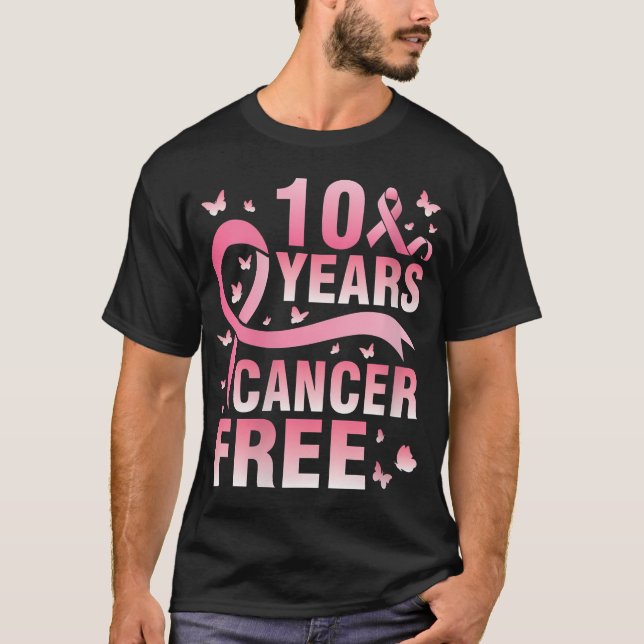 Womens 10 Years Cancer Free Warrior Fighting We Wi T-Shirt (Front)