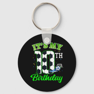 Womens 10th Birthday Football Boy Girl Kids Soccer Key Ring