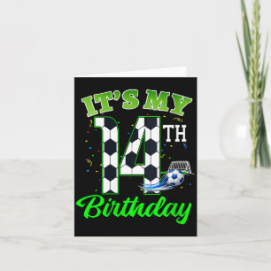 Womens 14th Birthday Football Boy Girl Kids Soccer Card