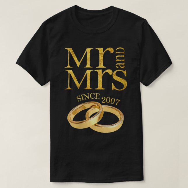 Womens 14th Wedding Anniversary Gift Mr & Mrs Sinc T-Shirt (Design Front)