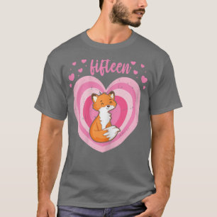 Womens 15 Year Old Cute Fox Birthday Girl 15th B-d T-Shirt