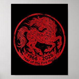 Women's 1966 2026 year of the fire horse 60th poster