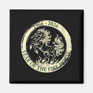 Womens 1966-2026 Year of The Fire Horse Zodiac Magnet