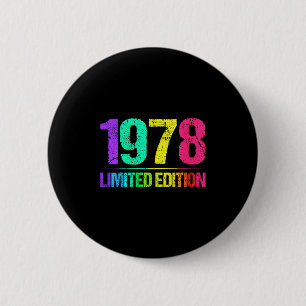 Womens 1978 Limited Edition Vintage 78s Retro Vint 6 Cm Round Badge