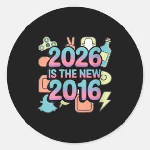 Women's 2016 Retro Nostalgia V Classic Round Sticker