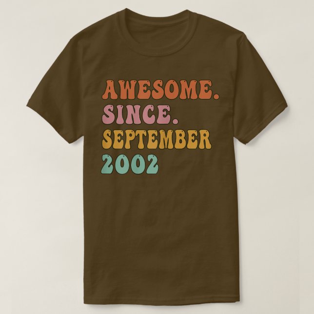 Womens 20 Years Old Gift Awesome Since September 2 T-Shirt (Design Front)
