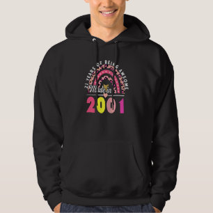Womens 21 Years Of Being Awesome Leopard Rainbow 2 Hoodie