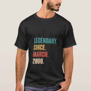 Womens 23 Years Old Vintage 2000 Birthday March 23 T-Shirt