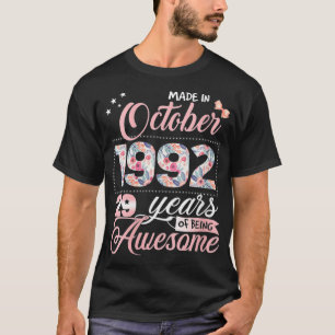 Womens 29th Birthday Floral Gift for Womens Born i T-Shirt