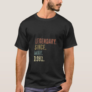 Womens 30th 1991 Birthday Vintage Legendary Since  T-Shirt