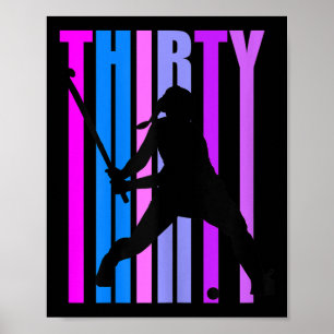 Womens 30th Birthday Field Hockey Player Sports Gi Poster