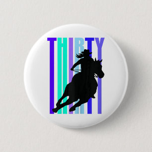 Womens 30th Birthday Womens Horse Riding Lovers Ro 6 Cm Round Badge