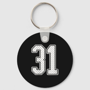Womens #31 White Vintage Number 31 Srts Fan Jersey Key Ring
