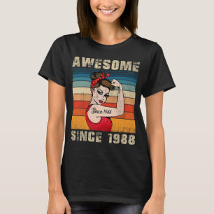Womens 35 Year Old Awesome Since 1988 35th Birthda T-Shirt