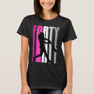 Womens 40th Baseball Birthday Softball Queen Base T-Shirt