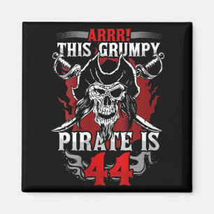Womens 44th Birthday Gpy Pirate Turning Forty 44 Magnet