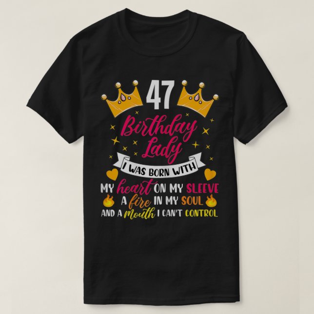 Womens 47th birthday lady gift 47 years old woman  T-Shirt (Design Front)