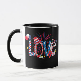Womens 4th of July Love Memalife Mema Love Doodle Mug