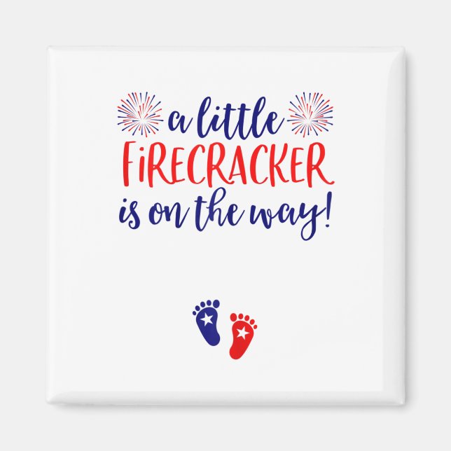 Womens 4th Of July Pregnancy Announcement Shirt Co Magnet (Front)